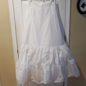 Davids Bridal Wedding Petticoat Slip Style 603 Sz 16 White Tulle Elastic Waist